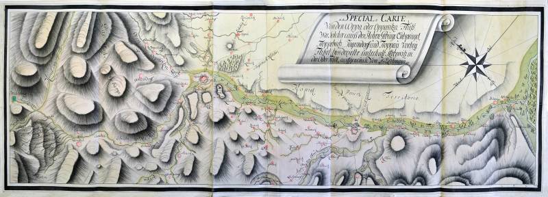 Mapa toku řek Opavy a Opavice pro podporu rakouských nároků při dělení Slezska v roce 1742